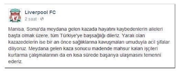 Liverpool, Soma için başsağlığı mesajı yayınladı 3 liverpool