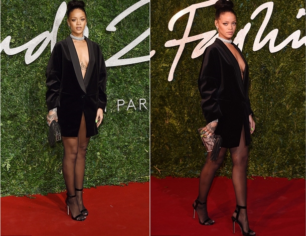 Rihanna dekoltesiyle zor anlar yaşadı 3 rihanna-londra