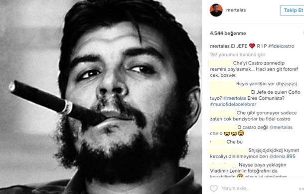 Mert Alaş, Fidel Castro Diye Che Guevara’nın Fotoğrafını Paylaştı