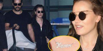 Fahriye Evcen bebeği Karan ile hastane çıkışı görüntülendi
